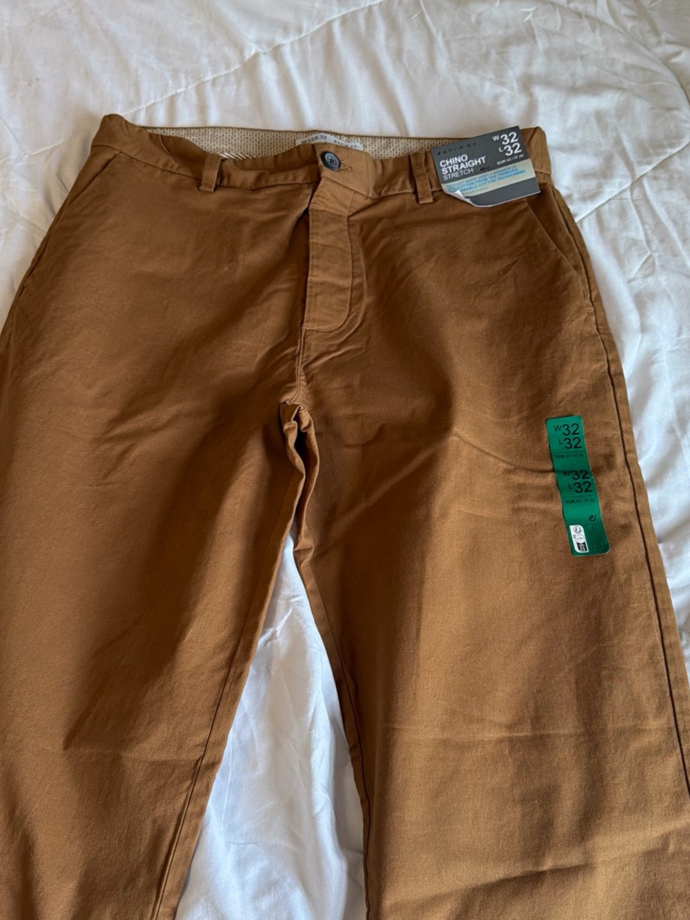 Primark Tan/Brown Chino Straight Pants NWT